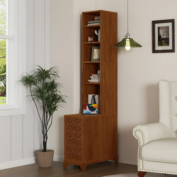 FFZ End Table With 3 Drawers, Corner Table With 4 Open Shelves, Tall Side Table For Bedroom And Corner, Expect Arrival Date (2025/5/27)