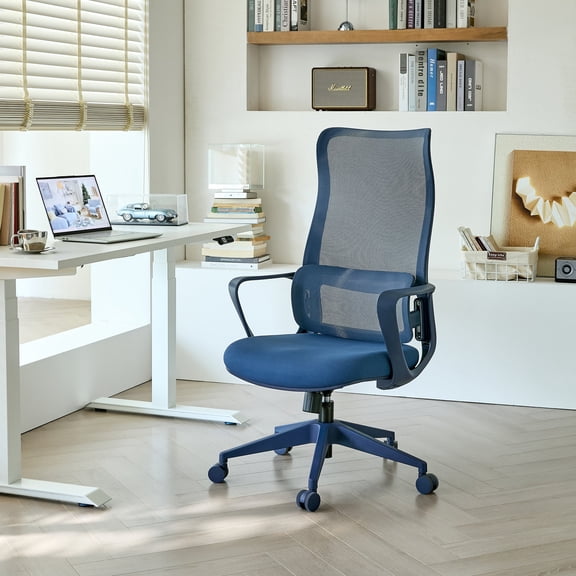 FFZ Ergonomic Mesh Office Chair with Adjustable Lumbar Support, 350LBS Capacity, Breathable High Back, Blue