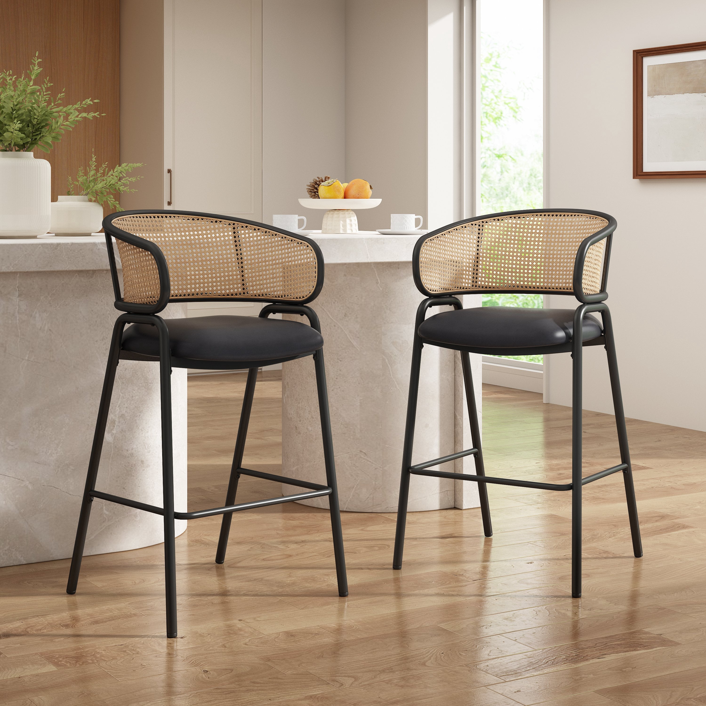 Leather Woven Stools for Home Seating