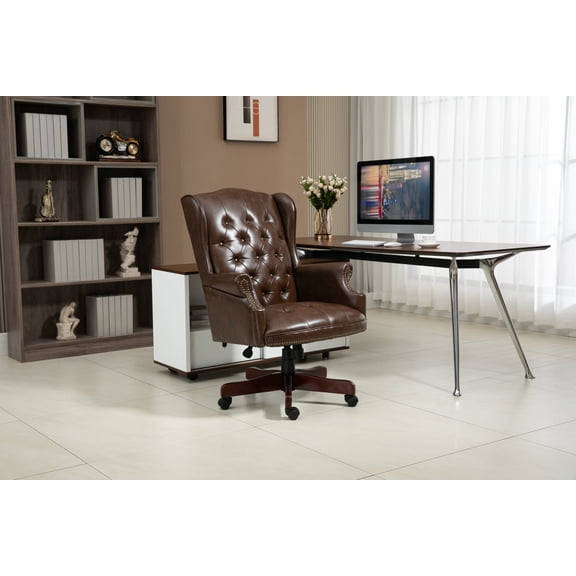 FFZ Executive Office Chair with Ergonomic Design and High Back, Brown