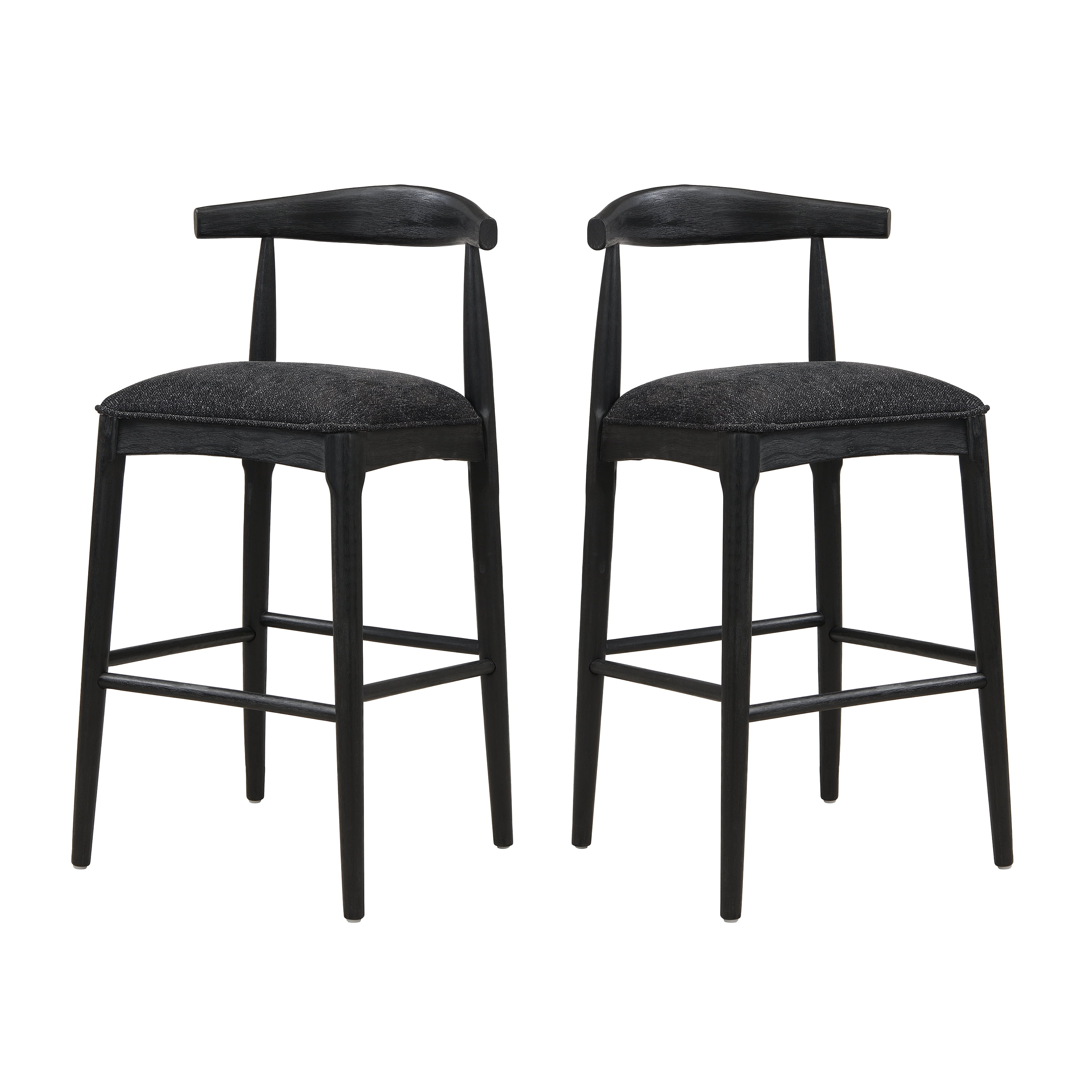 FFZ Fabric Bar Stools Set Of 2 Black