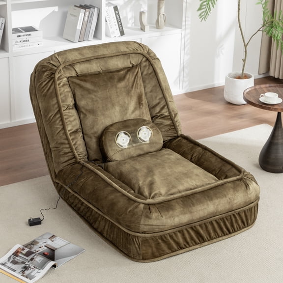 FFZ Foldable Human Dog Sofa Bed with Massage Pillow, Green