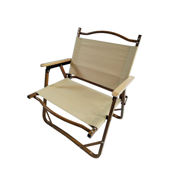 FFZ Foldable Portable Aluminum Frame Travel Chair Set of 4 with Armrests, Natural