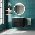 thumbnail image 1 of FFZ Goodyo 24" Wall Mounted Bathroom Vanity With Sink Floating Bathroom Cabinet Sink Combo, Soft-Close System, 2 Extra Big Drawers, Black, 1 of 6