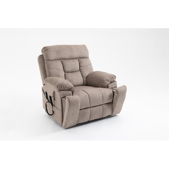 FFZ Heavy-Duty Oversized Lift Recliner with OKIN Motor, Light Brown