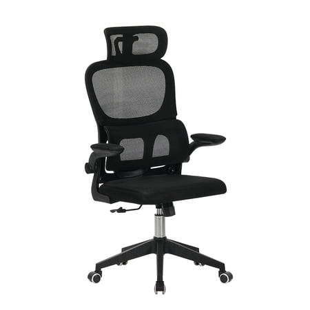 FFZ High Back Ergonomic Mesh Desk Chair with 3D Headrest and Lumbar Support, Black
