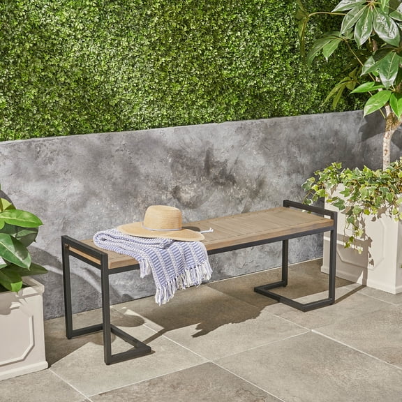 FFZ Hopkins Industrial Wood And Metal Bench