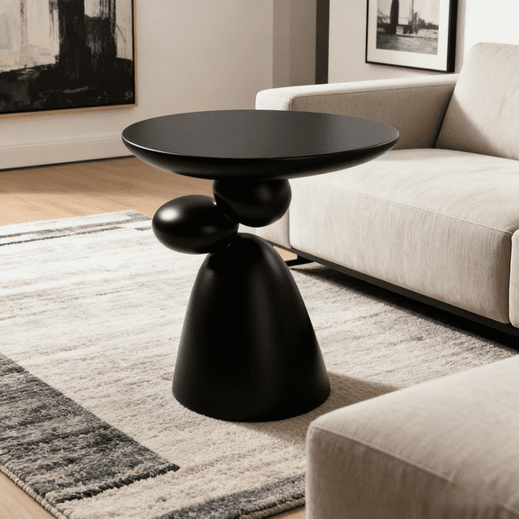 FFZ Lucky Stone End Fiberglass Side Minimalist Corner Coffee Table Decor Living Room Bedroom Guestroom