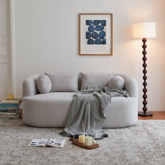 FFZ Modern Chenille 2-Seater Sofa with Deep Seat Cloud Comfort, No Assembly Required, Easy Transport, Gray