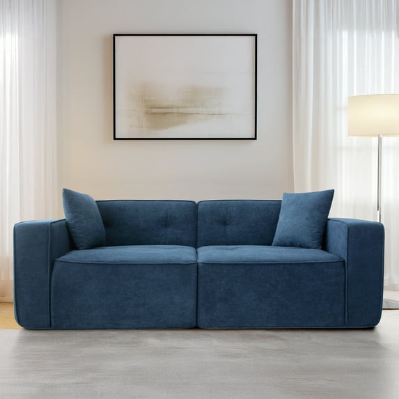 FFZ Modern Teddy Velvet Sofa Full Foam 3 Seat Compression Soft Polyester Cotton Cushion Wide Seating For Living Room