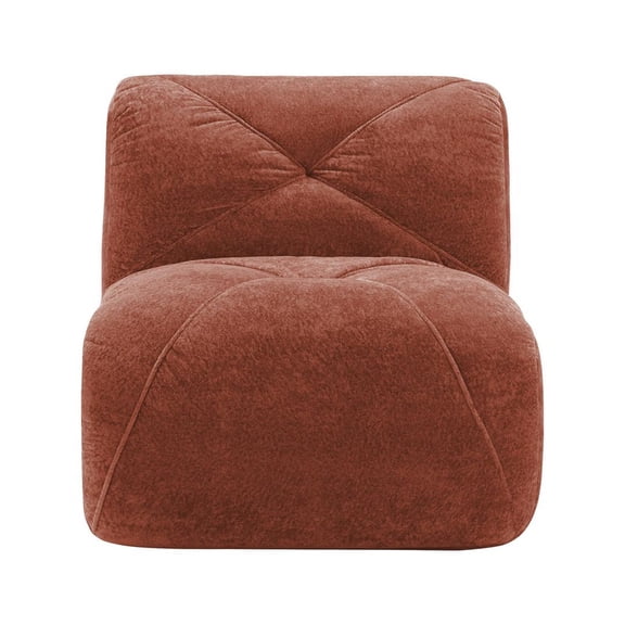 FFZ Modular Armless Accent Chair, Velvet, Red