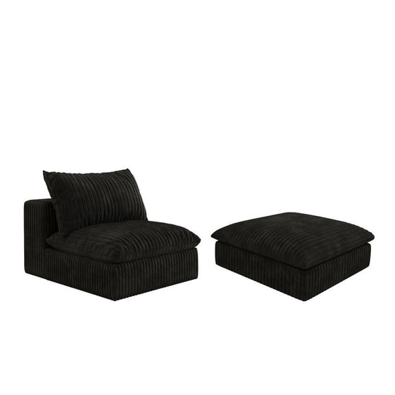 FFZ Modular Sofa with Sponge Support and Feathers, Black