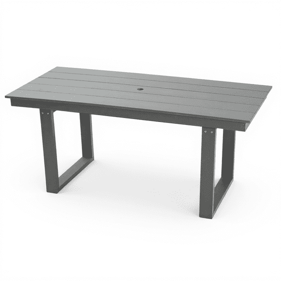 FFZ Outdoor HDPE Dining Table with Impact Strength, 69.88 x 31.9 x 29.72 inch, Grey