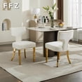 thumbnail image 1 of FFZ Set of 2 Mid Century Dining Chairs - Gray Linen Upholstered, Ergonomic Curved Backrest with Copper Nails, Solid Rubberwood Frame, Walnut-Toned Hardwood Legs, Adjustable Balance Pegs,, 1 of 10