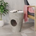thumbnail image 1 of FFZ Round Drum Side Table with Lightweight Concrete Construction, 14.5 x 14.5 x 18.5 inch, Grey, 1 of 8