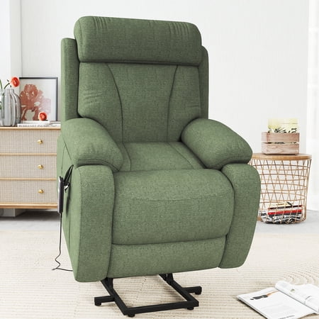 FFZ Power Lift Recliner Chair with Remote Control and Side Pocket, 330 lb Capacity, Dark Green