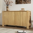 thumbnail image 1 of FFZ TREXM Buffet Cabinet with Storage, 4-Door Retro Wood Sideboard with Distressed Finish and Adjustable Shelves for Dining Room, Kitchen, and Living Room (Natural), 1 of 6