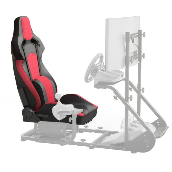 FFZ Universal PVC Bucket Style Reclinable PU Leather Simulator Racing Seat, Red