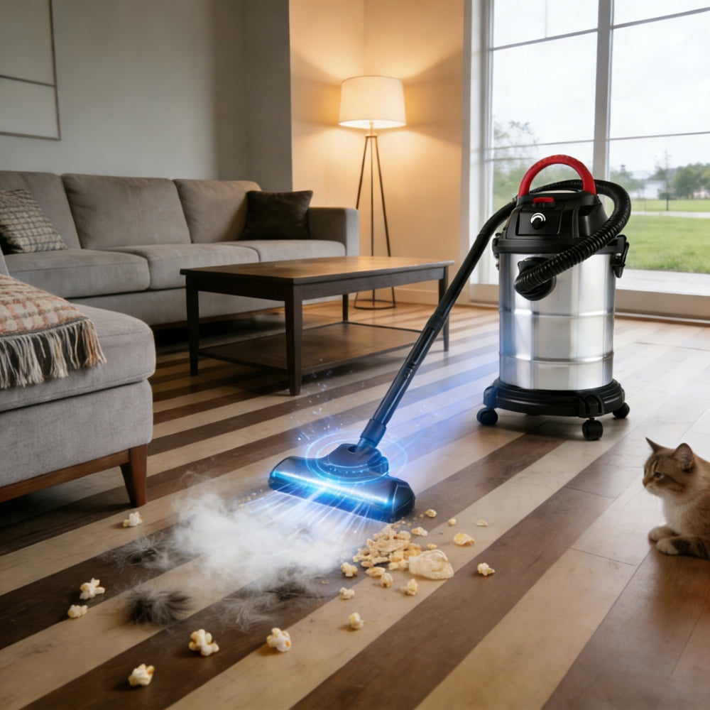 FFZ Wet Dry Vac, 8 Gallon, 6 Peak HP, 3 in 1 Shop Vacuum with Blowing Function, Wet/Dry Vacuum to Clean Floor, Upholstery, Gap, Car, Black