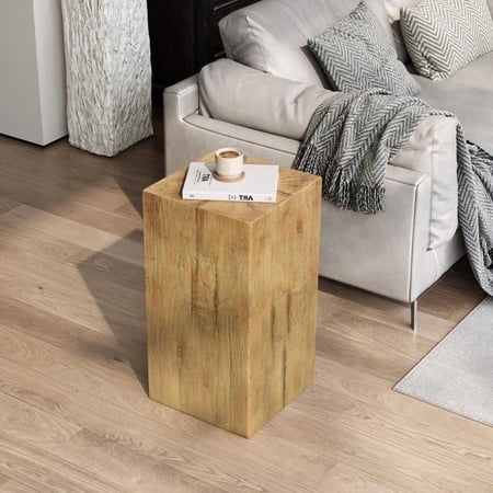 FFZ Wood-Look Square Column End Table with MGO and Fiberglass Blend, 14.5 x 14.5 x 27.75 inch, Natural price history and forecast - FFZ