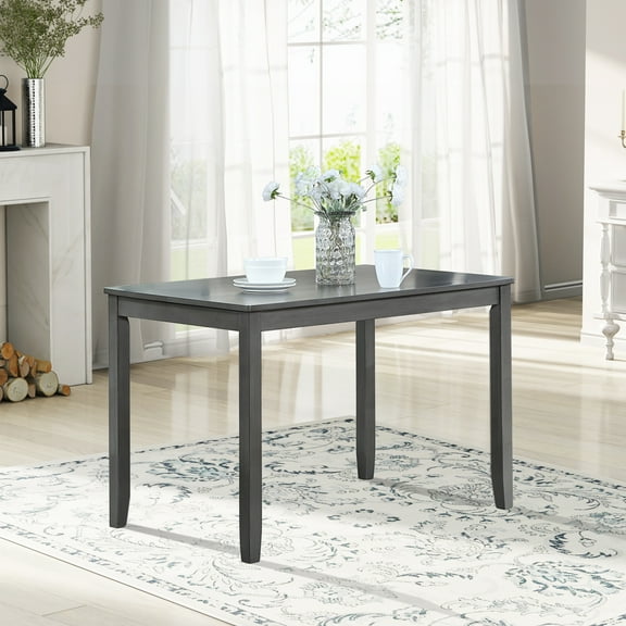FFZ Wooden Rectangular Kitchen Dining Table For 4 Person Small Space, Gray