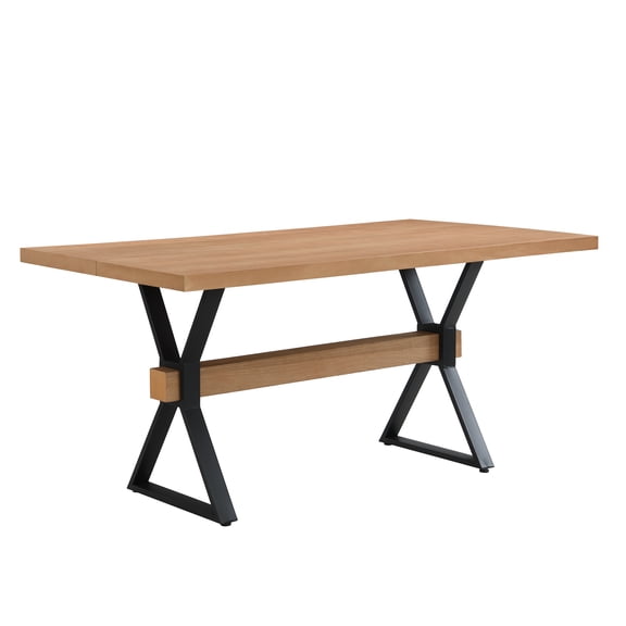FFZ X-Shaped Legs Dining Table, Natural