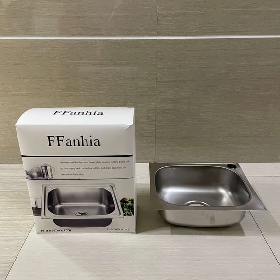 FFanhia Kitchen sinks,30 -inch Undermount Single Bowl Gauge Stainless Steel Kitchen Sink