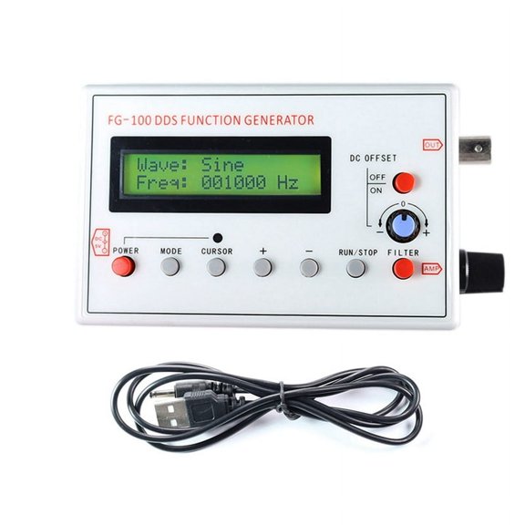 FG-100 Oscilloscope Calibration DDS Signal Generator 50 Ohm Output: Sine, Square, Triangle & 1 Hz-500 kHz