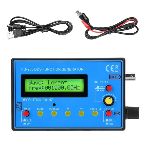 FG-200 DDS Function Signal Generator Module Sine Square Triangle Multiple Wave Output 0.01Hz-500kHz For Oscilloscope Testing Circuit Debugging Repair Portable USB