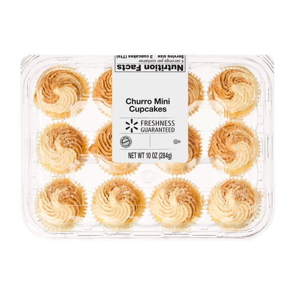 Freshness Guaranteed Churro Mini Baked Cupcakes, 10 oz Tray, 12 Count