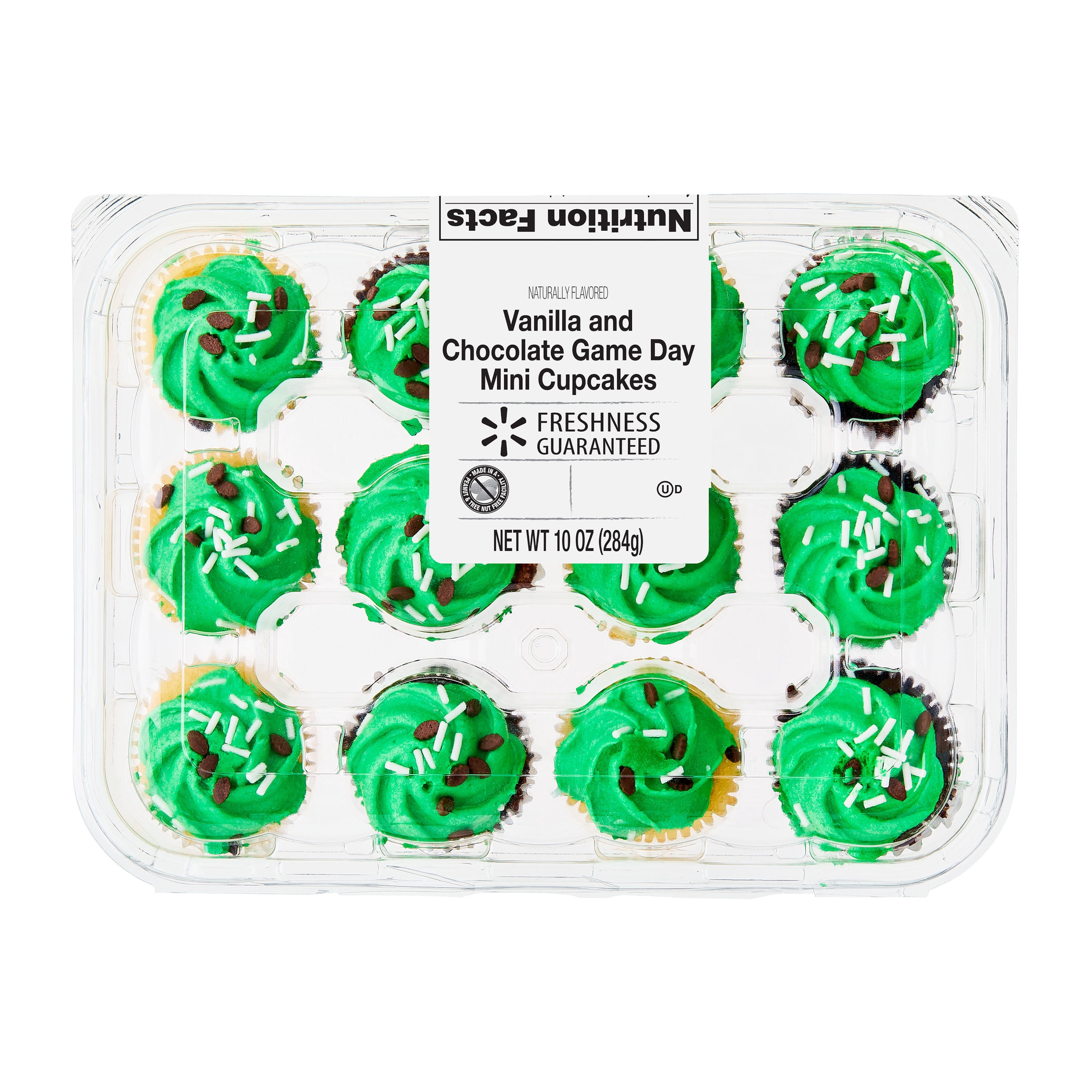 Freshness Guaranteed Game Day Mini Cupcakes, 10 oz, 12 Count (Baked, Shelf Stable)