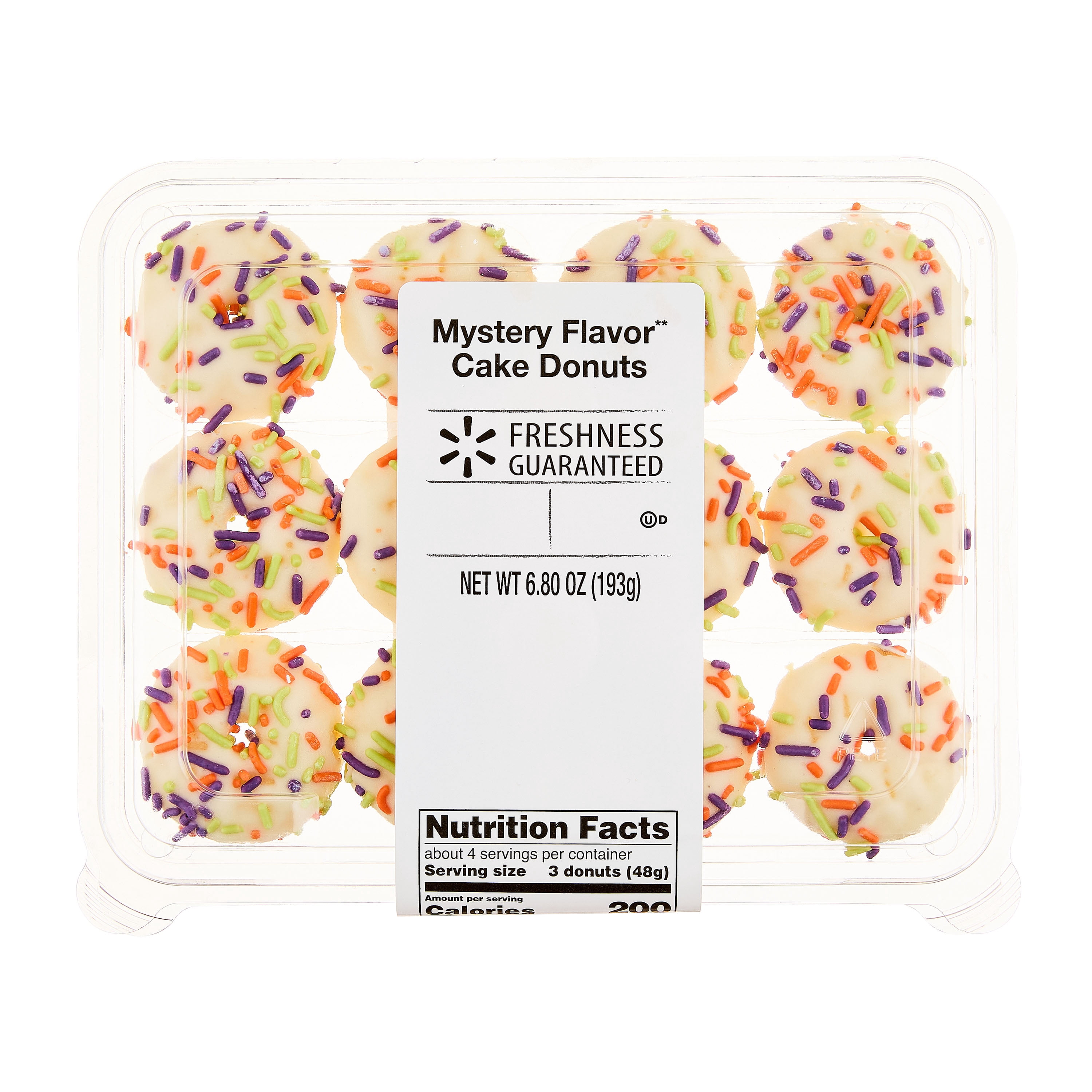 Freshness Guaranteed Mystery Flavor Cake Donuts, 6.8 oz, 12 Count (Bakery Fresh, Sweet Dessert)
