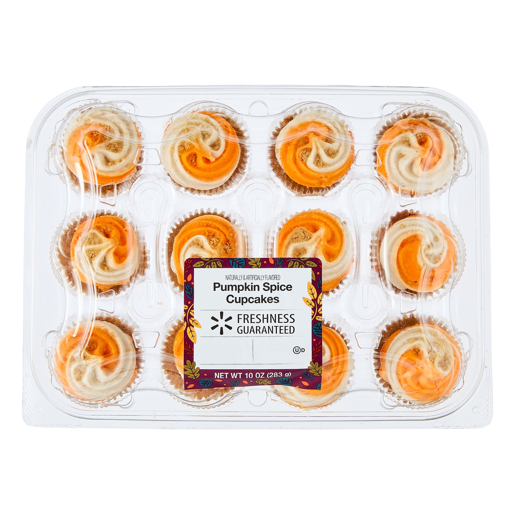 Freshness Guaranteed Harvest Pumpkin Spice Mini Cupcakes, Fall, 12 Count, 10 oz Tray