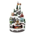 thumbnail image 1 of FG Square Santa Hill Town Train Mountain Animated with LED Lights Christmas Village 10" x 10" x 17.5", 1 of 6
