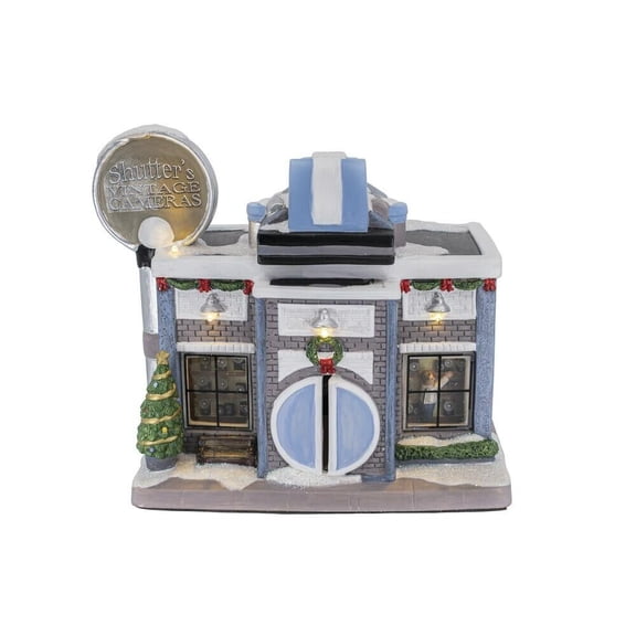 FG Square Shutters Camera LED Lights Christmas Village Decor 11x9.5x8"