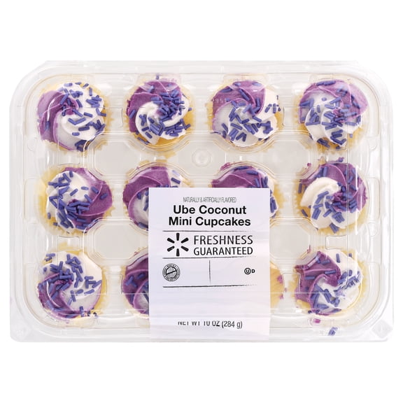 Freshness Guaranteed Ube Coconut Mini Cupcakes, 10 oz, 12 Count (Baked, Shelf Stable)