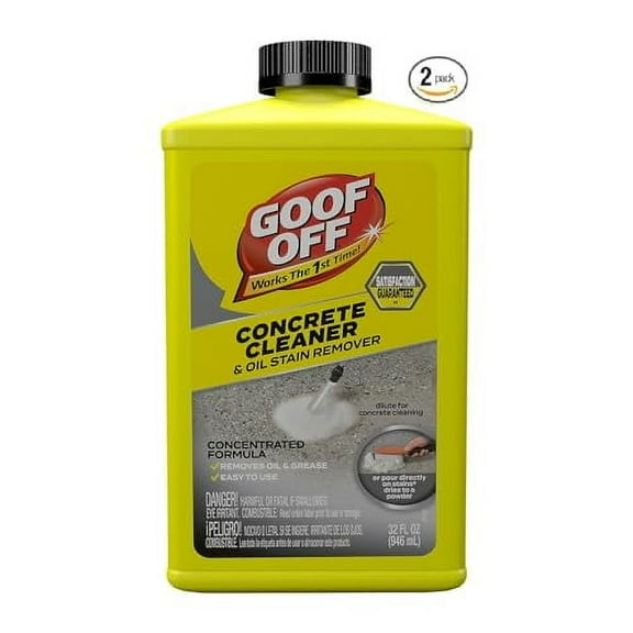 FG820 32OZ Goof Off, 32 OZ, Degreaser, Removes Embedded Oil from Concrete, No Scrubbing, No Rinsing, Liquid Dries to Powder, Easy to Use Pack of 2