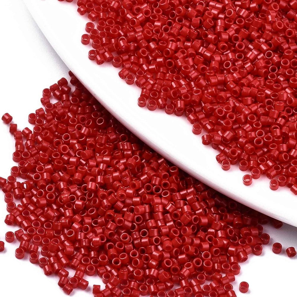 FGB 11/0 Grade A Glass Seed Beads Cylinder Uniform Seed Bead Size Baking Paint Red 1.5x1mm Hole: 0.5mm about 20000pcs/bag