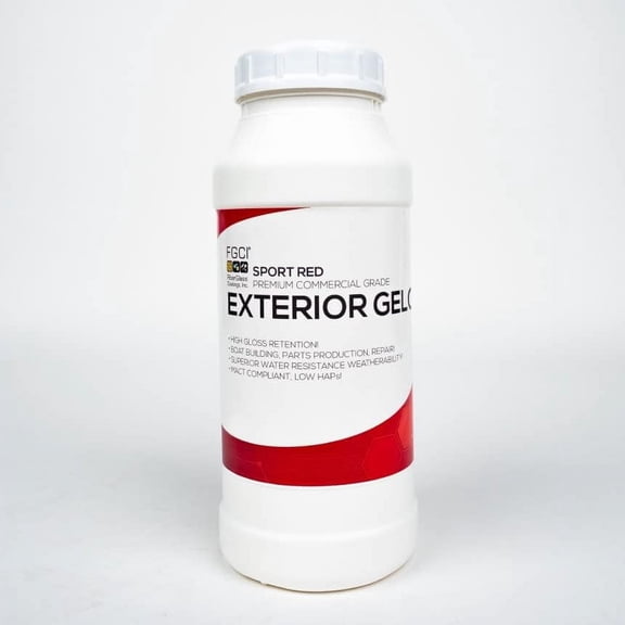 FGCI Marine Grade Gel Coat 1 Quart Sport Red for Boat Building, Fiberglass Repair, RV Restoration, and Carbon Fiber Projects, Professional Grade Polyester Gelcoat, Made in the USA