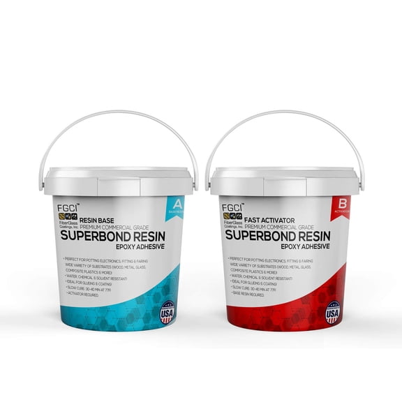 FGCI Super Bond Fast Cure 2-Part Epoxy 2 Pint, Waterproof Adhesive