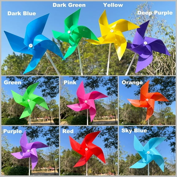 FGERFE-150 Pcs Pinwheels, Toy Wind Spinners and Party Favors Gifts for Kids, Outdoor Decorational Pinwheels for Yard and Garden (Dark Blue)