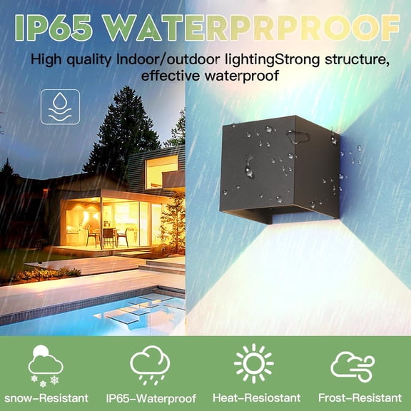 FGERFE-20W Outdoor Wall Light 2 Pack, 6500K Cool White Waterproof Wall Sconce with Adjustable 120 Beam Angle, Hardwired Mount for Patio & Garden Lighting