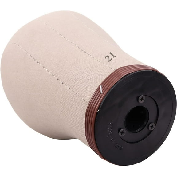 FGERFE-21 Inch Wig Head Cork Canvas Block Head for Making Wigs Mannequin Head With Stand Head Pins (Brown)