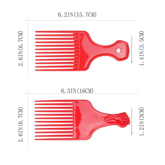 FGERFE-24PCS Plastic Hair Pick Comb for Afro, Wide Tooth Combs for Curly, Thick, Long Hair, Wigs and Beards, Lift Detangling Adding Volume, Colorful Hairdressing Tools for Women and Men