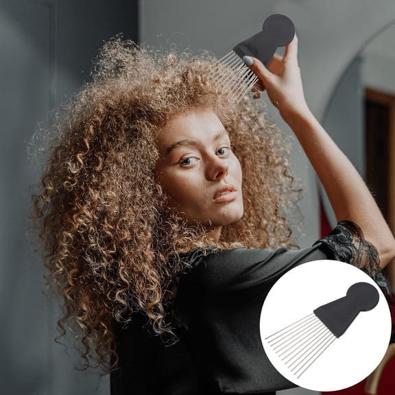 FGERFE-2pcs Detangling Comb for Braid Women Men Lift Styling Wig Salon Combs Detangle African Barber Hairdressing Home American Afro Pick