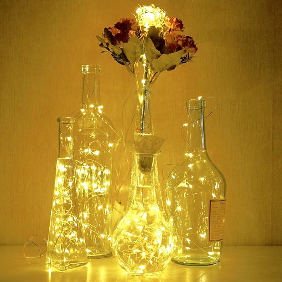 FGERFE-36 Pack Fairy Lights Battery Operated, 20 LED 6.6ft/2m Starry String Lights, Waterproof Mini Silver Wire Firefly Lights for Mason Jar DIY, Wedding Christmas Decor (Warm White)