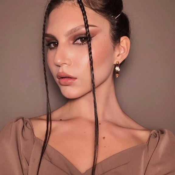 FGERFE-6 PCS Braids Clip Hair Extensions for Women Kids Girls Long Curtain Front Side Bang Natural Soft Synthetic Hairpieces (Black Brown Natural Black)