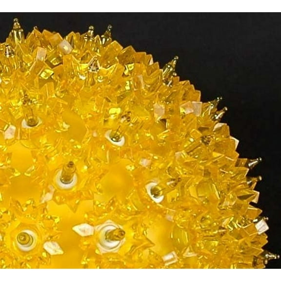 FGERFE-6in 50 Light Starlight Sphere, Yellow, Ornament Ball Light, 5ft Hanging Cord with S Hook, 12ft Power Cord with Stackable Plug, Commercial Grade