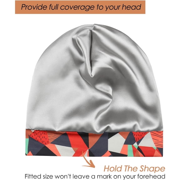 FGERFE-Adjustable Satin Lined Sleep Cap for Dreadlocks Curly Hair Large Head-Stay On Overnight