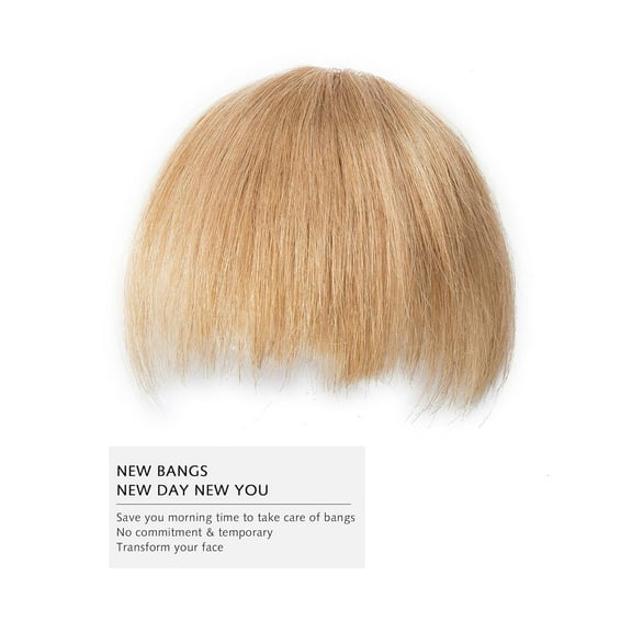 FGERFE-Bangs Hair Clip in Bangs Remy Human Hair Extensions Honey Blonde Unique Irregular Fringe Bangs Messy Fringe Clip for Women